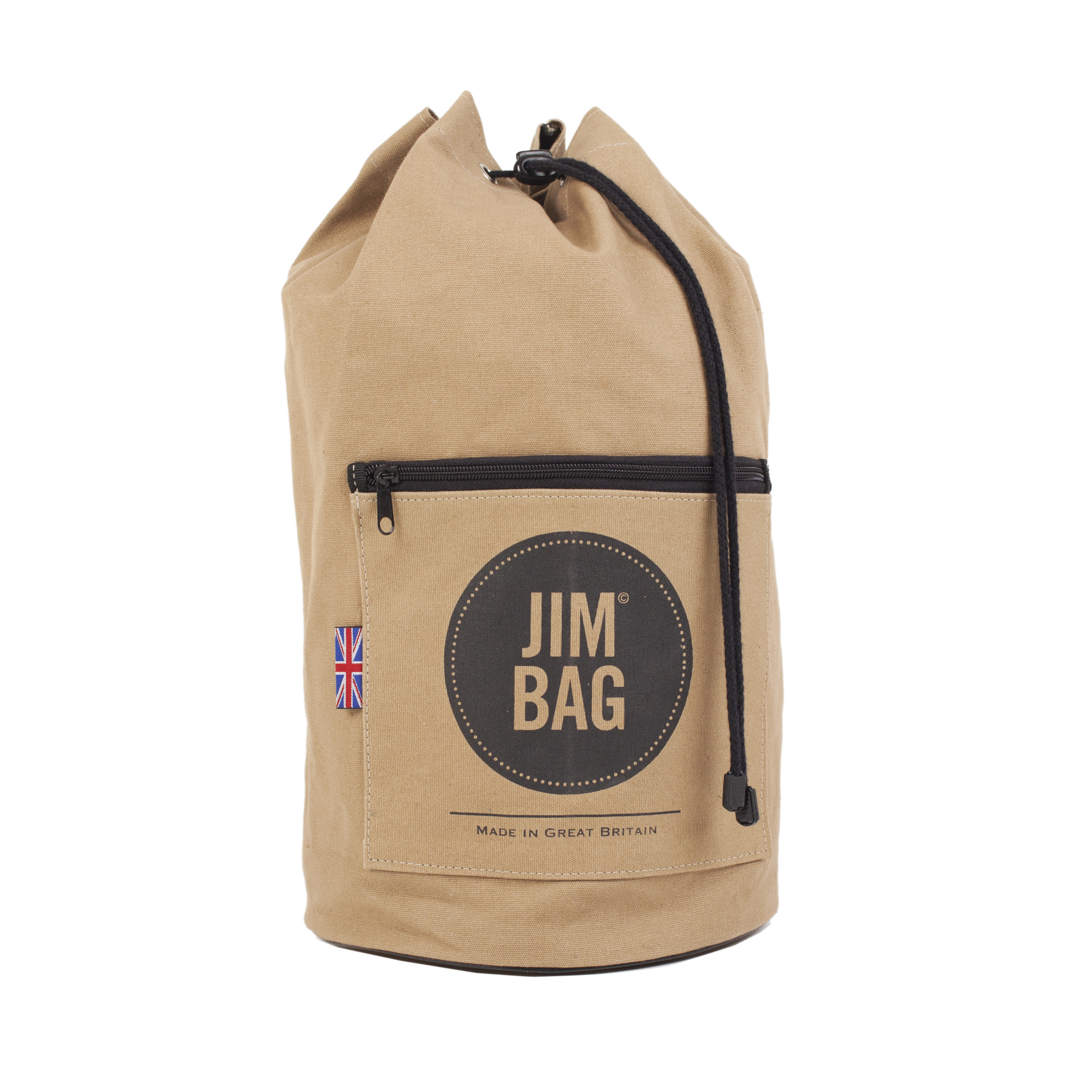 Creme and Black Duffle Bag