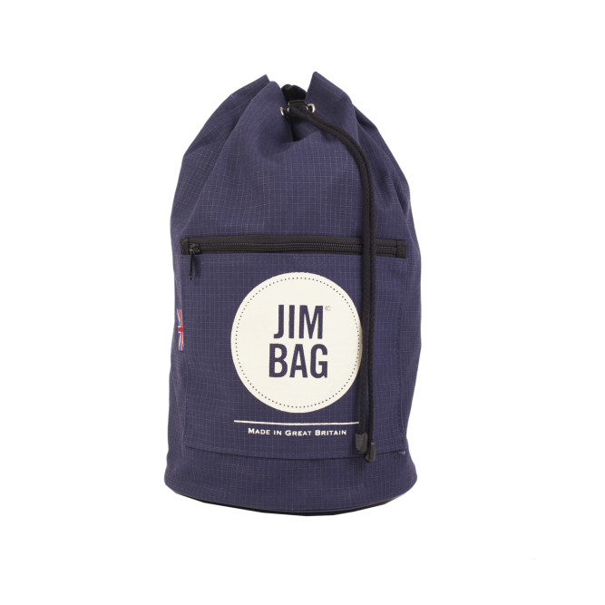src image = navy cream duffle bag